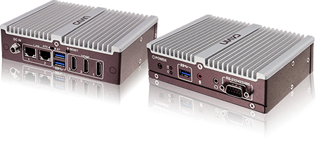 Front and rear view of SMP-2300 4K HDMI HDMI digital signage player