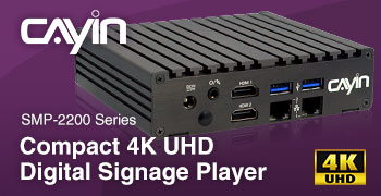 CAYIN lanzará la serie SMP-2200 de reproductores compactos de señalización digital 4K a principios de mayo