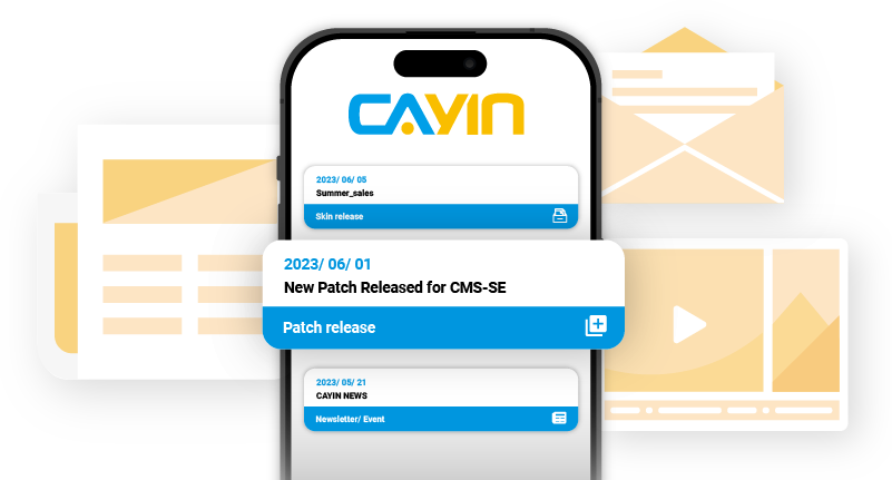 Transmite mensajes e anuncios instantáneos con CAYIN Digital Signage Assistant, asegurando una comunicación oportuna y efectiva en tus pantallas digitales.