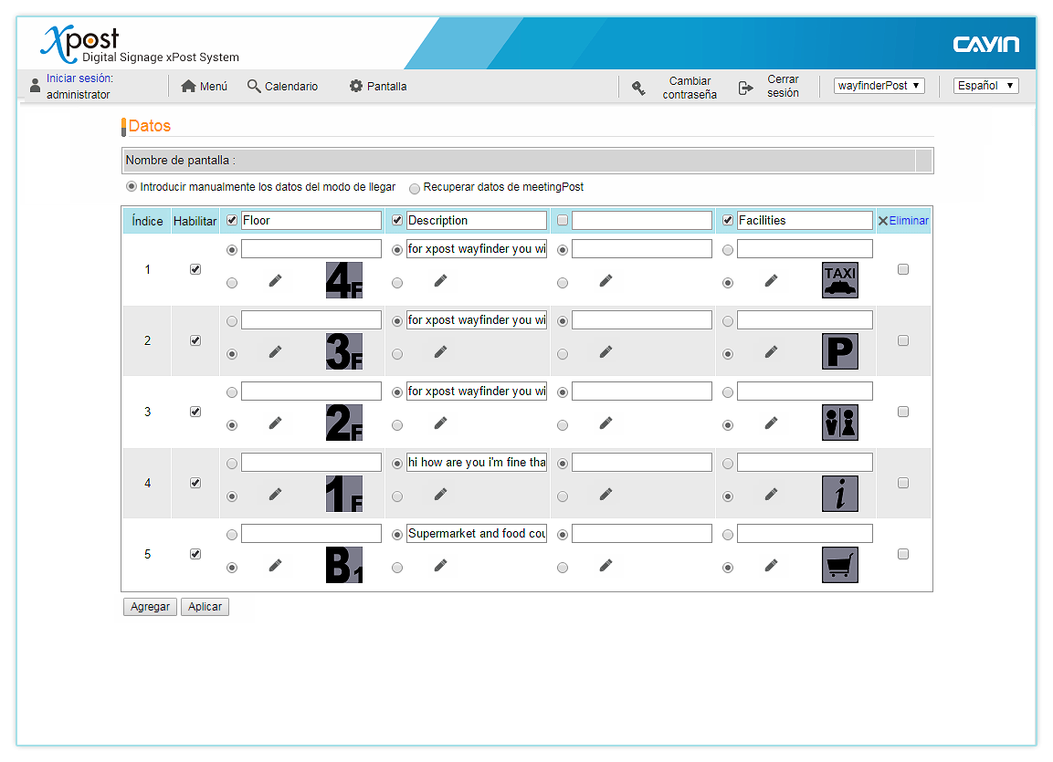 Introducir Manualmente Los Datos En Wayfinderpost