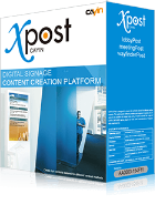 xPost es un software de aplicación basado en web diseñado para mercados verticales, que ofrece características potentes y personalizables para una gestión eficiente y simplificada de señalización digital y distribución de contenido.
