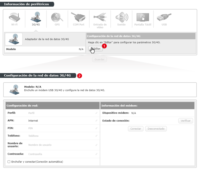 Configuración de ISP