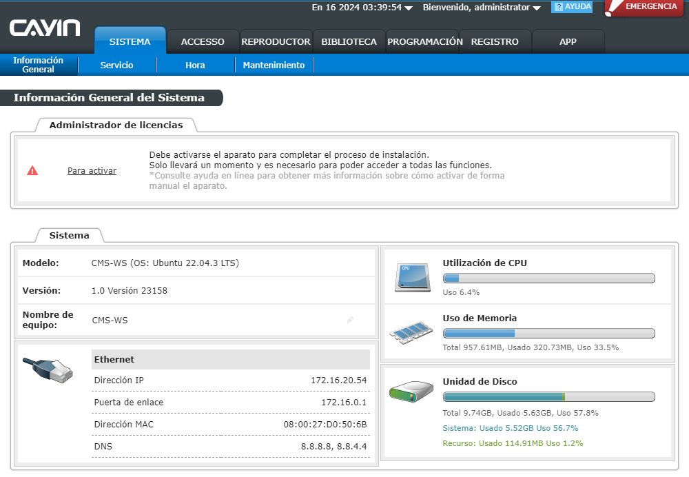 Activate CMS Server