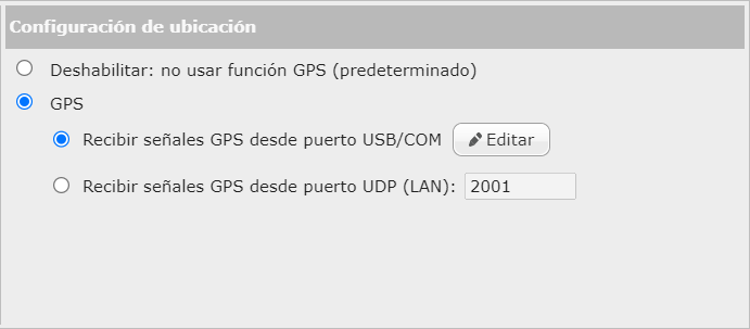 Recibir señales GPS desde el puerto UDP