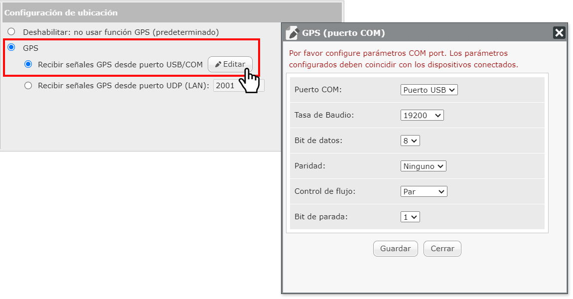 Configuración GPS SMP