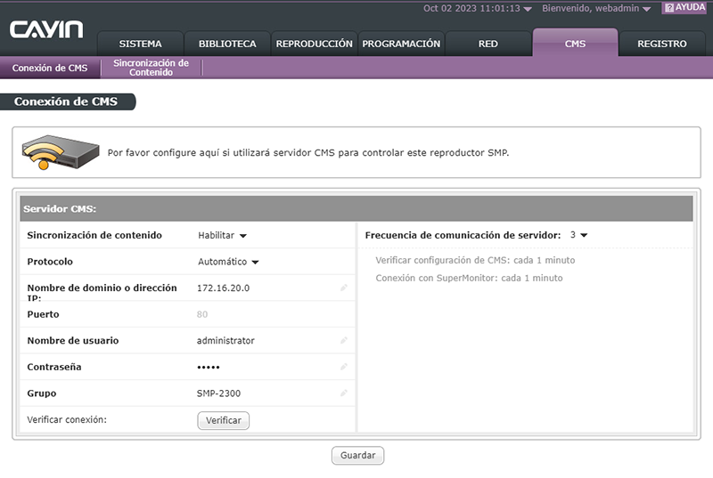 conectar al CMS