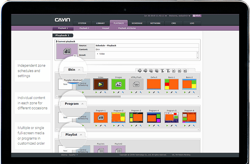 Digital Signage Playback Modes: Skin, Program, and Playlist