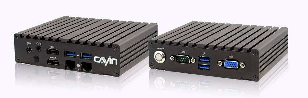 Front and rear view of digital signage player SMP-2200