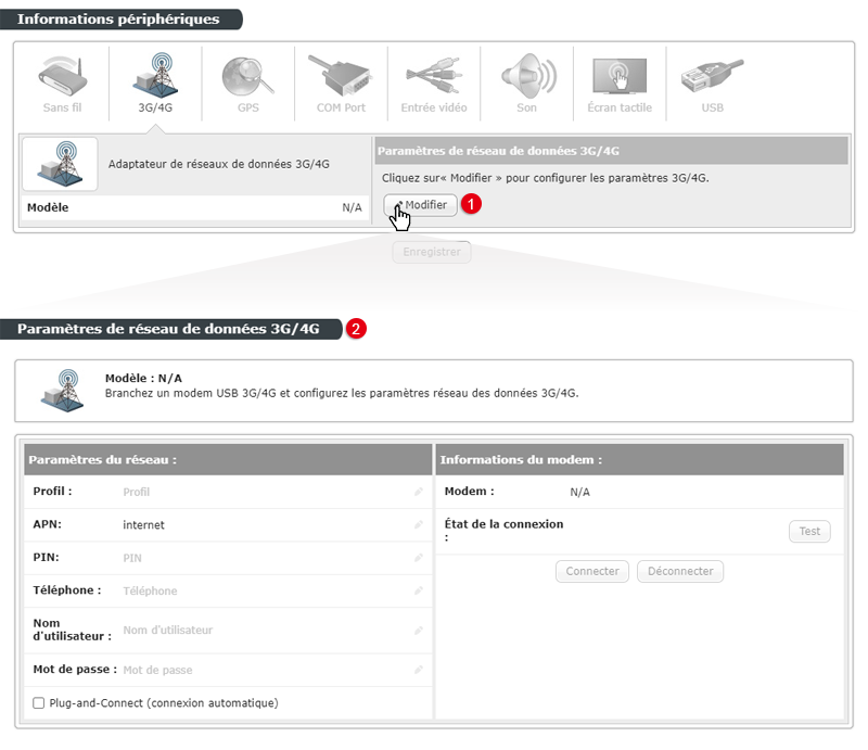 Configuration du FSI