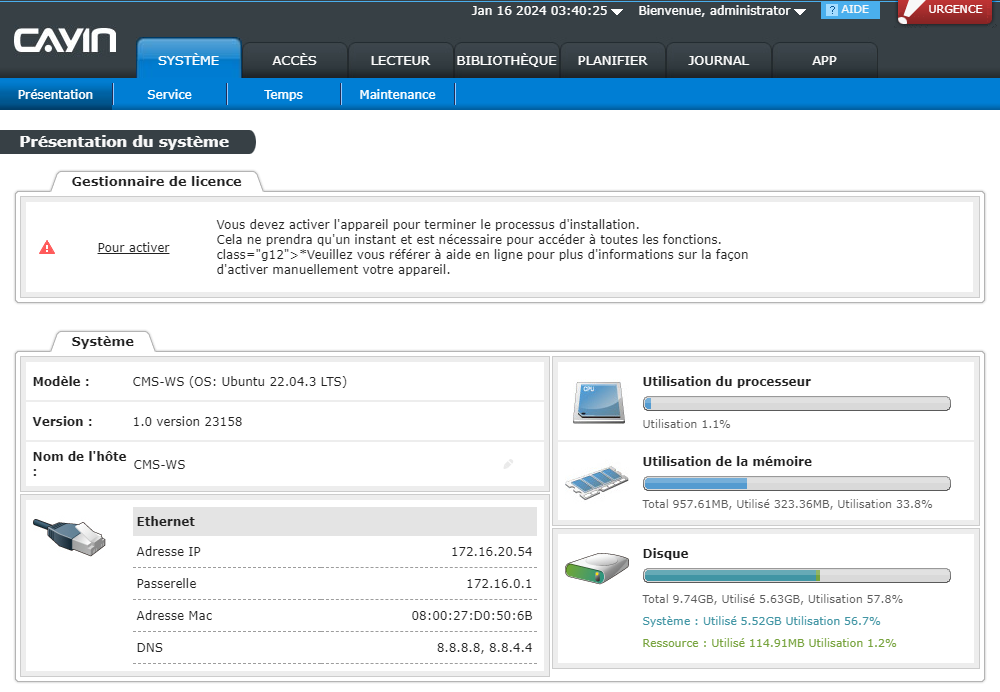 Activate CMS Server