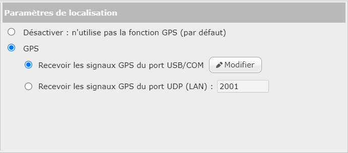 Recevoir des signaux GPS depuis le port UDP