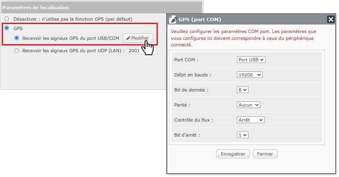 Configuration GPS SMP