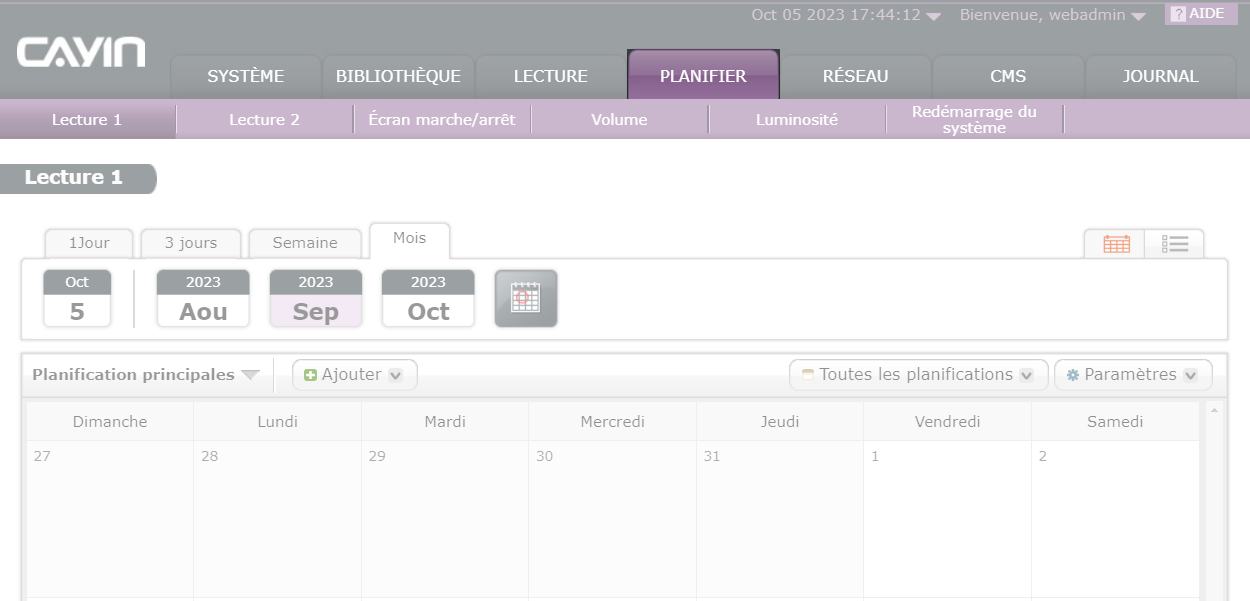 Calendrier SMP