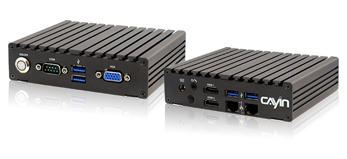 Front and rear view of SMP-2200 4K UHD HDMI digital signage player
