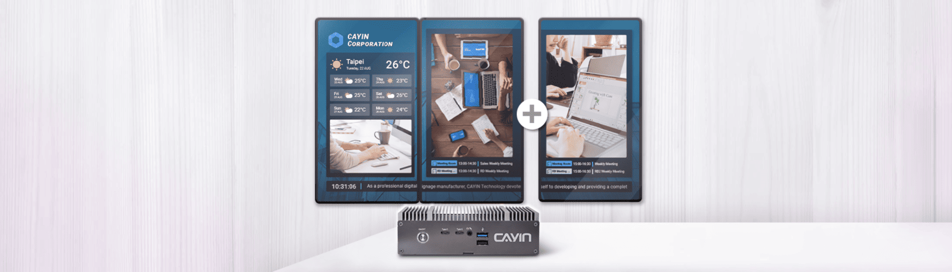 Reproductor de Señalización Digital 4K SMP-2400, admite salida de 2 a 3 pantallas
