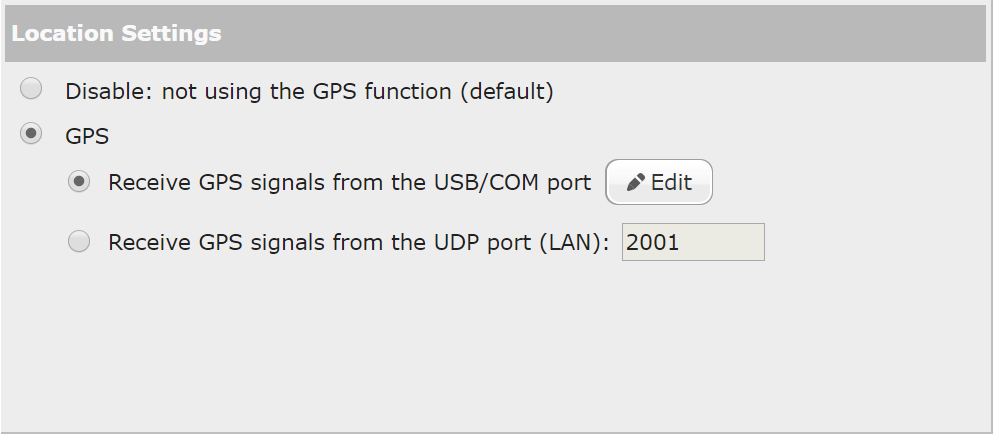 Receive GPS signals from the UDP port