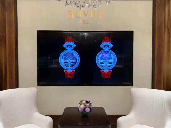 Bovet 1822高級時計の小売デジタルサイネージ、タイ