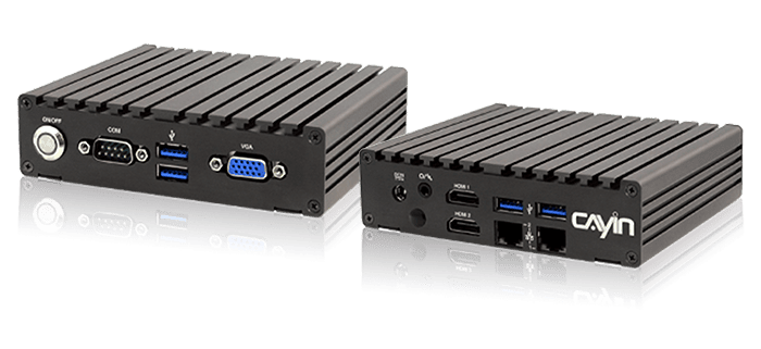 Front and rear view of SMP-2200 4K UHD HDMI digital signage player