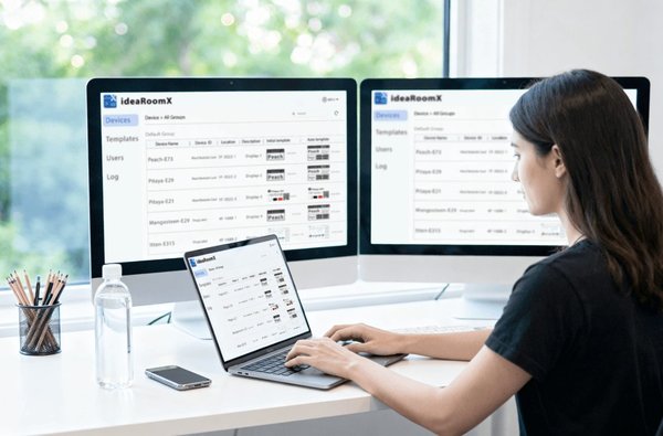 ideaRoomX 集中管理所有電子紙裝置與內容範本。