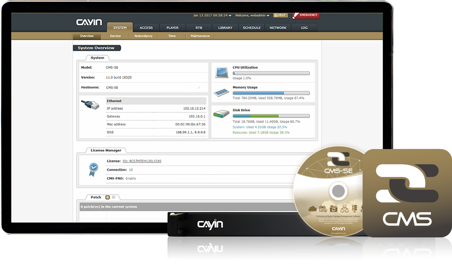 CAYIN CMS數位看板伺服器